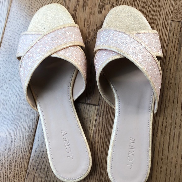 J. Crew Shoes - NWOB J Crew crisscross glitter slides